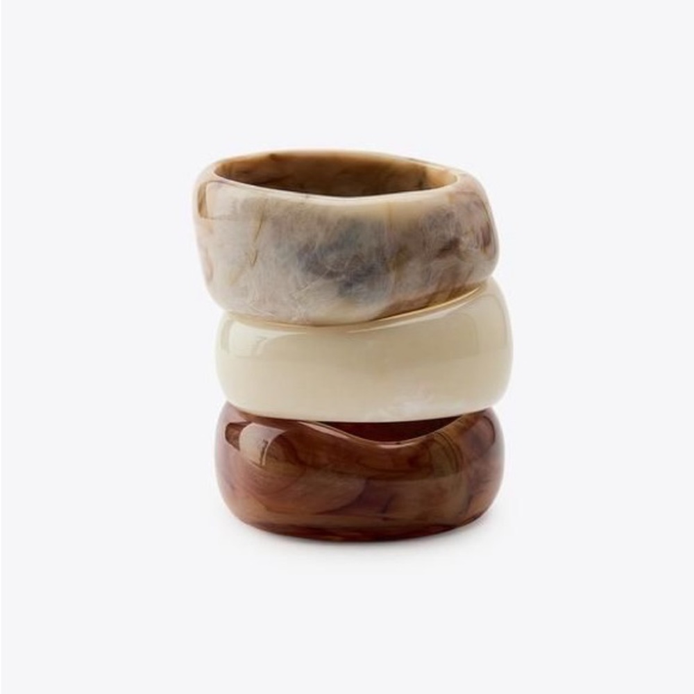 Zara Brown, Cream, and Tan Bangle Set